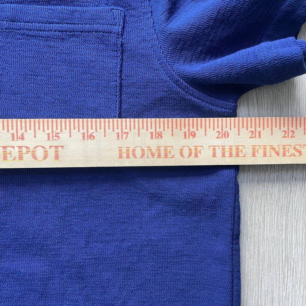 Goodfellow & Co Men's Camp Collar Shirt Blue Textured Knit Casual Pocket S - Picture 6 of 9